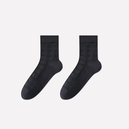Soft Argyle Knit Quarter Socks(4 Pairs) - Navy Blue - EU40-45(US7-11) - image 7