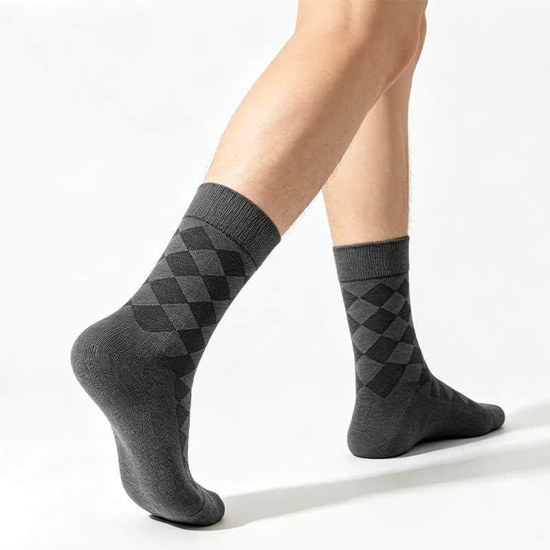 Soft Argyle Knit Quarter Socks(4 Pairs) - image 2