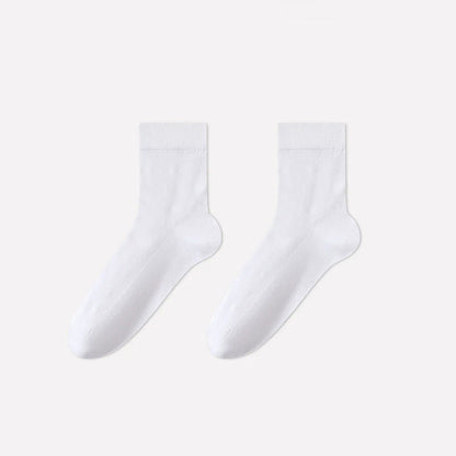 Soft Argyle Knit Quarter Socks(4 Pairs) - White - EU40-45(US7-11) - image 3