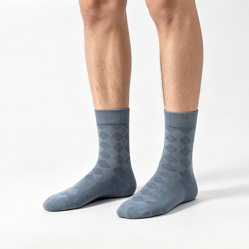 Soft Argyle Knit Quarter Socks(4 Pairs) - image 1