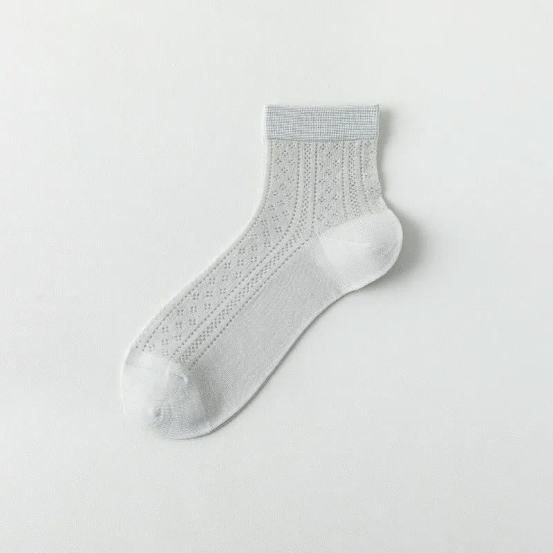 Breathable Air Mesh Quarter Socks(7 Pairs) - Gray - EU36-40(US3-7) - image 7