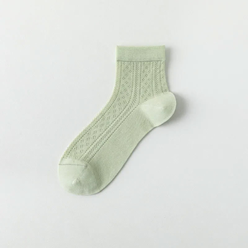 Breathable Air Mesh Quarter Socks(7 Pairs) - Green - EU36-40(US3-7) - image 8