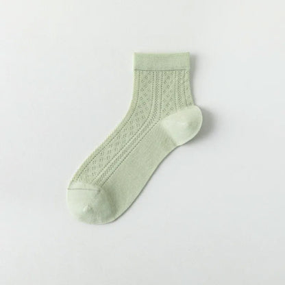 Breathable Air Mesh Quarter Socks(7 Pairs) - Green - EU36-40(US3-7) - image 8