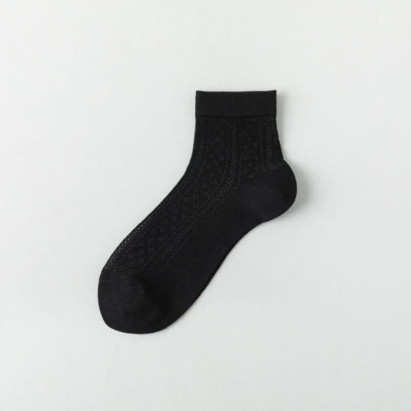 Breathable Air Mesh Quarter Socks(7 Pairs) - Black - EU36-40(US3-7) - image 10