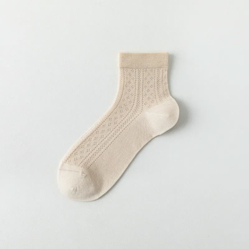 Breathable Air Mesh Quarter Socks(7 Pairs) - Khaki - EU36-40(US3-7) - image 9