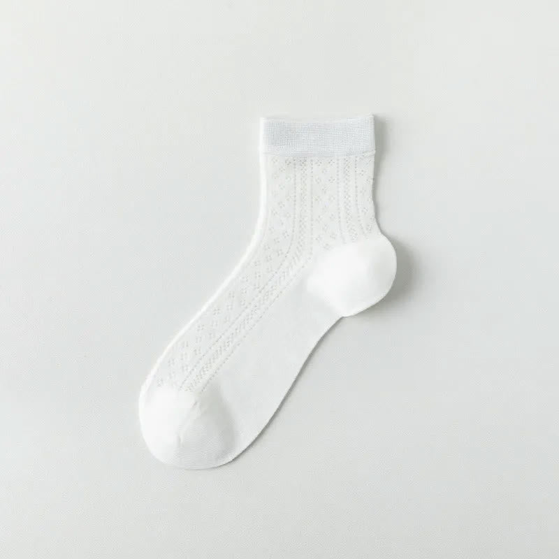 Breathable Air Mesh Quarter Socks(7 Pairs) - White - EU36-40(US3-7) - image 5
