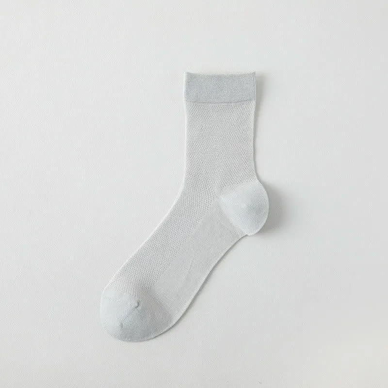 Air Mesh Quarter Socks(5 Pairs) - Silver Gray - EU35-43(US2-9) - image 10