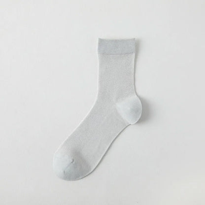 Air Mesh Quarter Socks(6 Pairs) - Light Gray - EU35-43(US2-9) - image 10