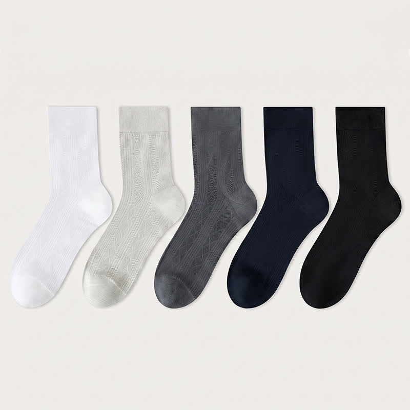 Sheer Mesh Quarter Socks(5 Pairs) - Multicolor - EU40-44(US7-10) - image 9