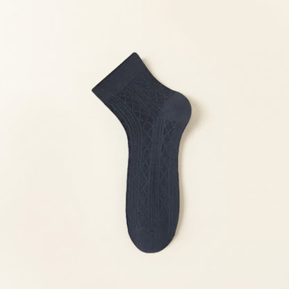 Sheer Mesh Quarter Socks(5 Pairs) - Dark Gray - EU40-44(US7-10) - image 5
