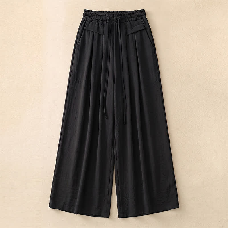 Soft Stretch Wide Leg Casual Pants - Black - 5XL - image 14