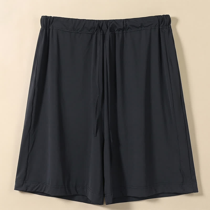 Ice Silk Drawstring Lounge Pants - Black - 2XL - image 3