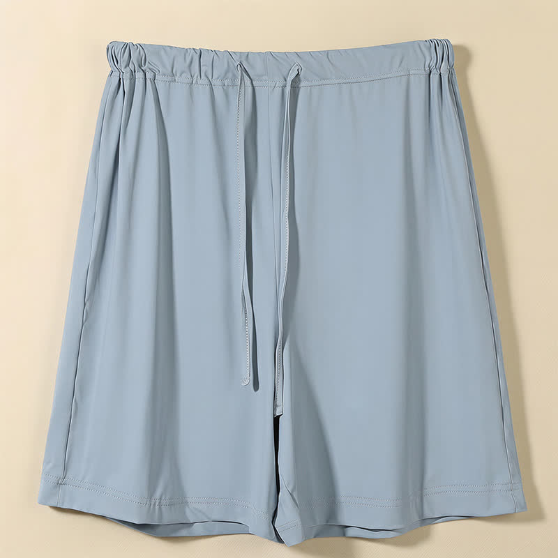 Ice Silk Drawstring Lounge Pants - Blue - 2XL - image 5