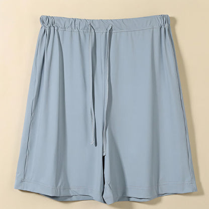 Ice Silk Drawstring Lounge Pants - Blue - 2XL - image 5