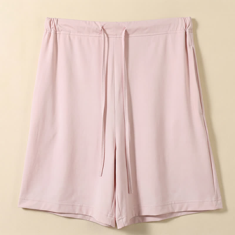 Ice Silk Drawstring Lounge Pants - Pink - 2XL - image 0