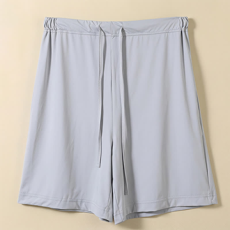 Ice Silk Drawstring Lounge Pants - Grey - 2XL - image 4