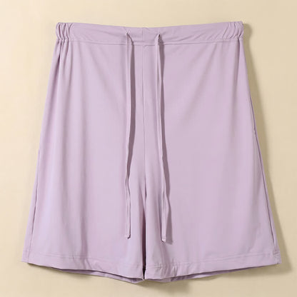 Ice Silk Drawstring Lounge Pants - Purple - 2XL - image 2