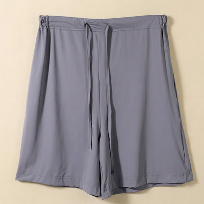 Ice Silk Drawstring Lounge Pants - Dark Grey - 2XL - image 1
