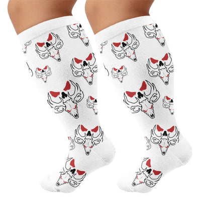 Plus Size Western Bull Skull Compression Socks - image 5