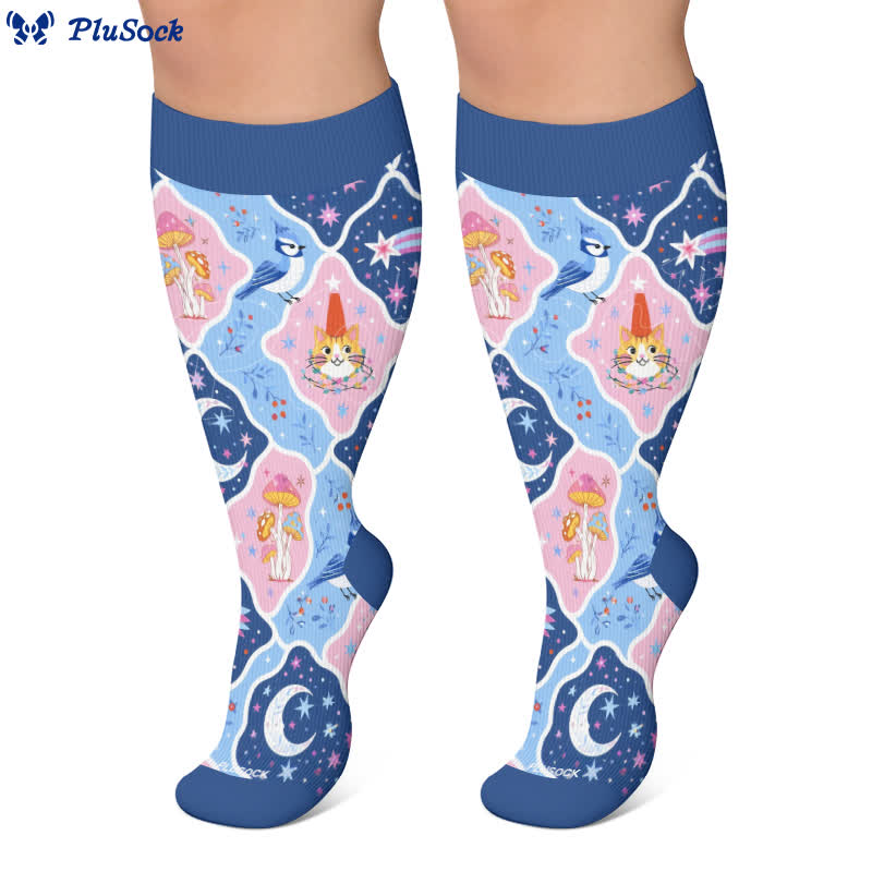 Plus Size Pastel Butterfly Compression Socks - image 6