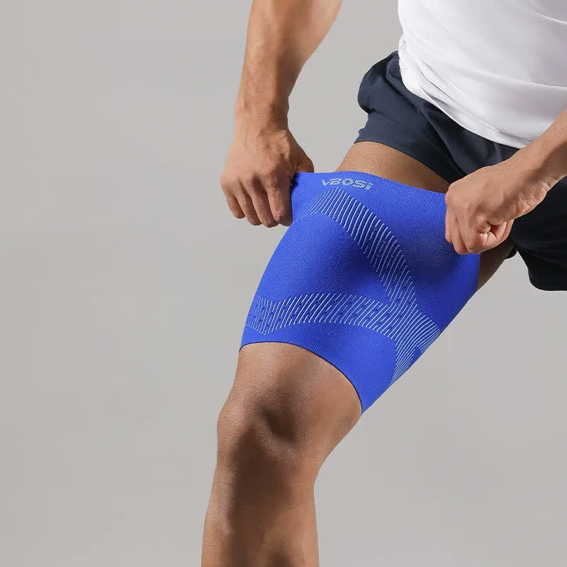 Seamless Performance Thigh Compression Sleeve - Blue - XL - image 3