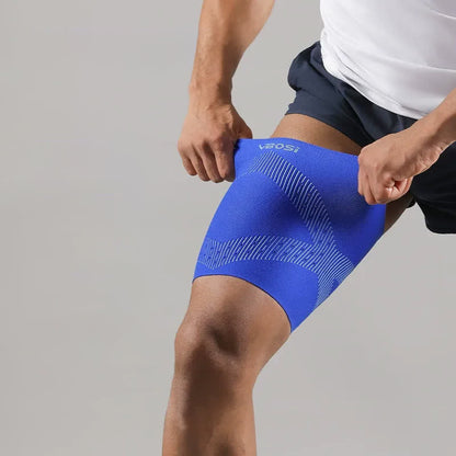Seamless Performance Thigh Compression Sleeve - Blue - XL - image 3