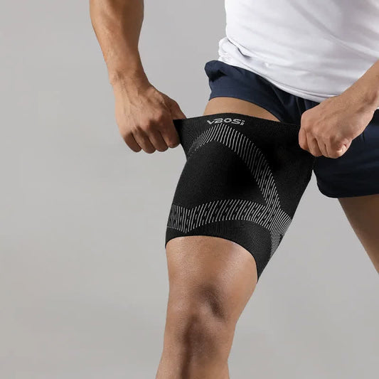 Seamless Performance Thigh Compression Sleeve - Black - XL - image 0