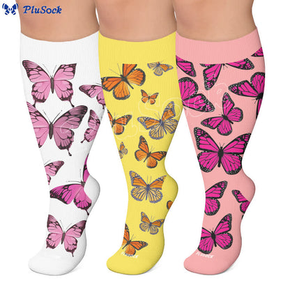 Plus Size Sweet Butterfly Compression Socks - image 0