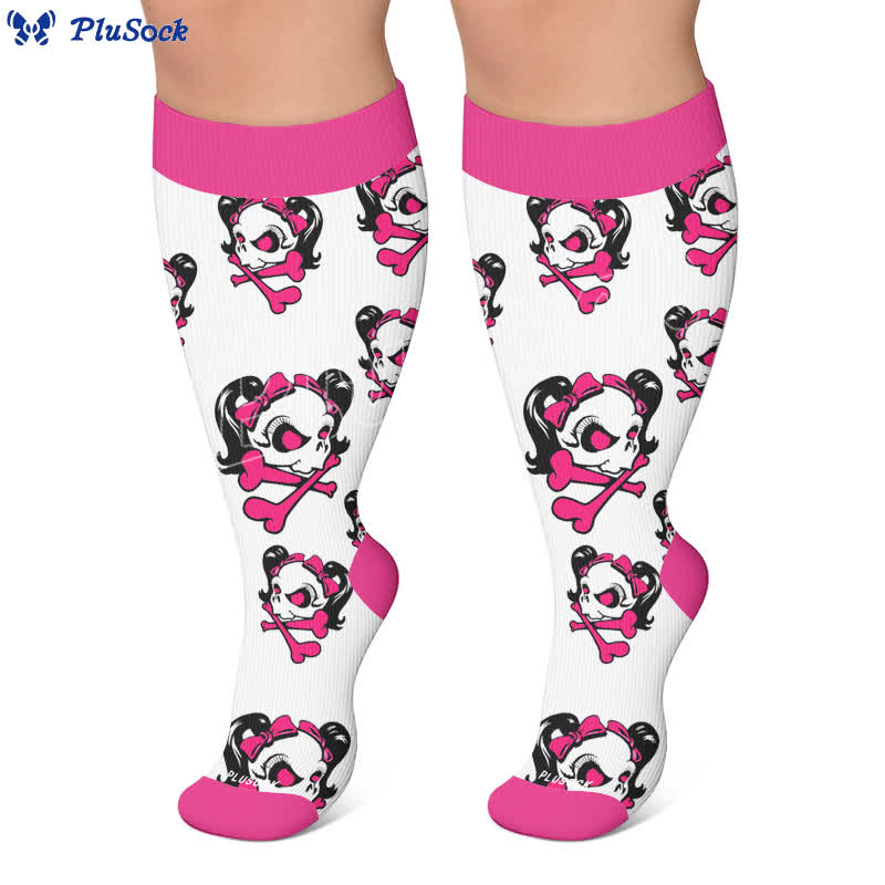 Plus Size Kawaii Skull Compression Socks - image 5