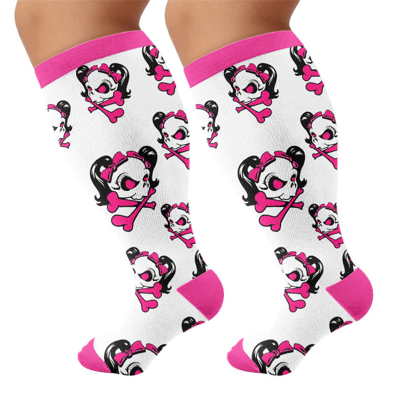 Plus Size Kawaii Skull Compression Socks - image 8