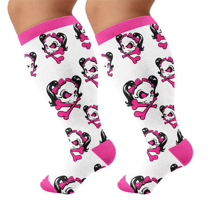 Plus Size Kawaii Skull Compression Socks - image 8