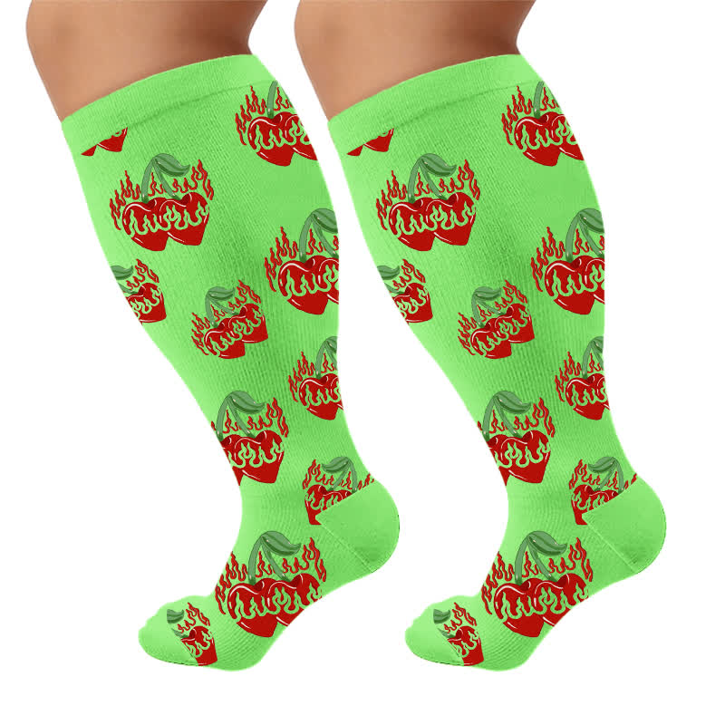 Plus Size Dripping Lips Compression Socks - image 9
