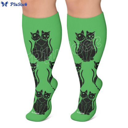 Plus Size Gothic Cat Compression Socks - image 7
