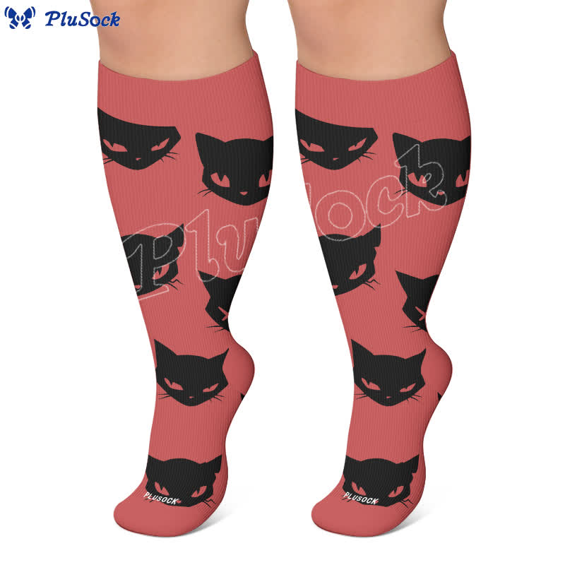 Plus Size Gothic Cat Compression Socks - image 5