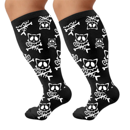 Plus Size Gothic Cat Compression Socks - image 9