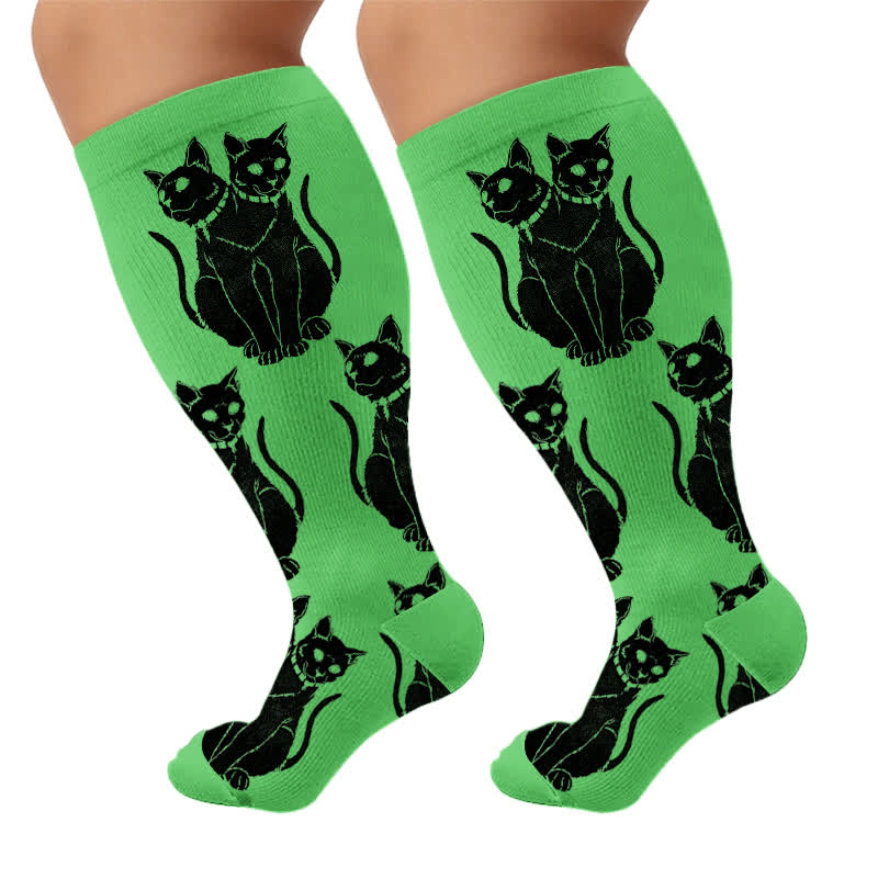 Plus Size Gothic Cat Compression Socks - image 10
