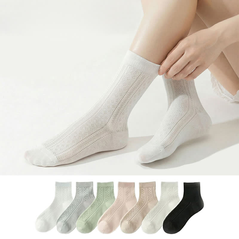 Breathable Air Mesh Quarter Socks(7 Pairs) - Multicolor - EU36-40(US3-7) - image 0
