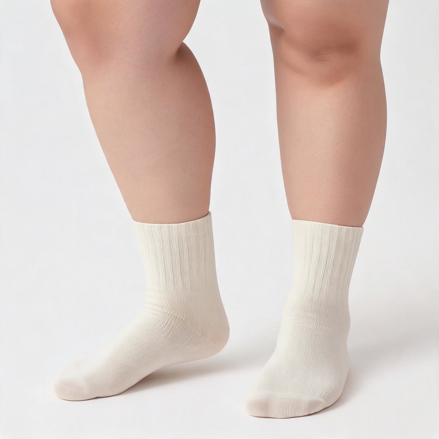Soft Ribbed Milk White Quarter Socks(3 Pairs) - image 1