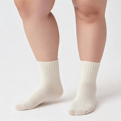 Soft Ribbed Milk White Quarter Socks(3 Pairs) - image 1