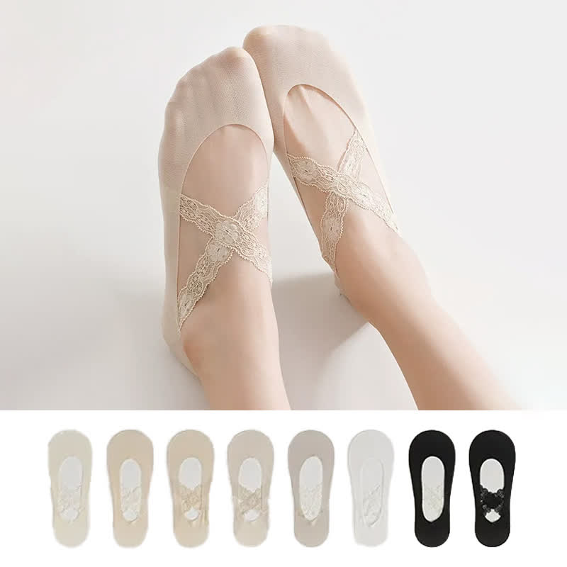 Lace No Show Breathable No Show Socks(3 Pairs) - image 0