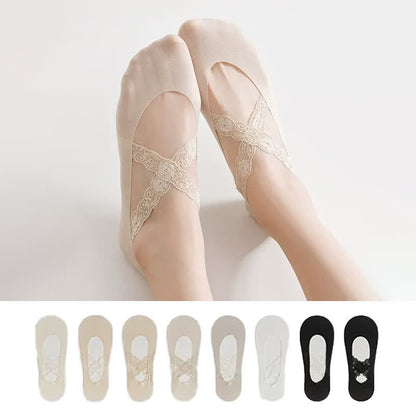 Lace No Show Breathable No Show Socks(3 Pairs) - image 0