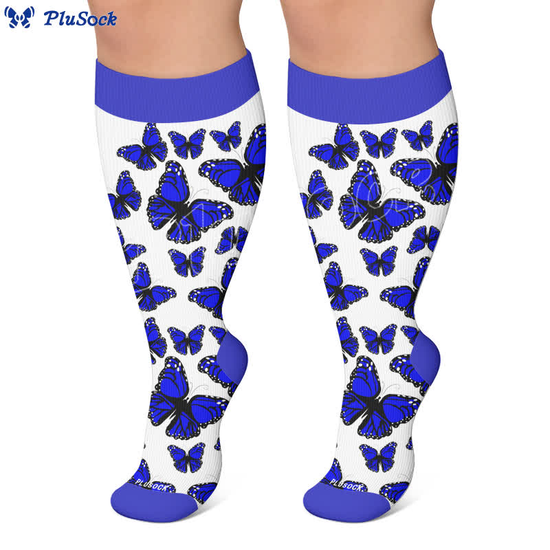 Plus Size Colorful Butterfly Compression Socks - image 7