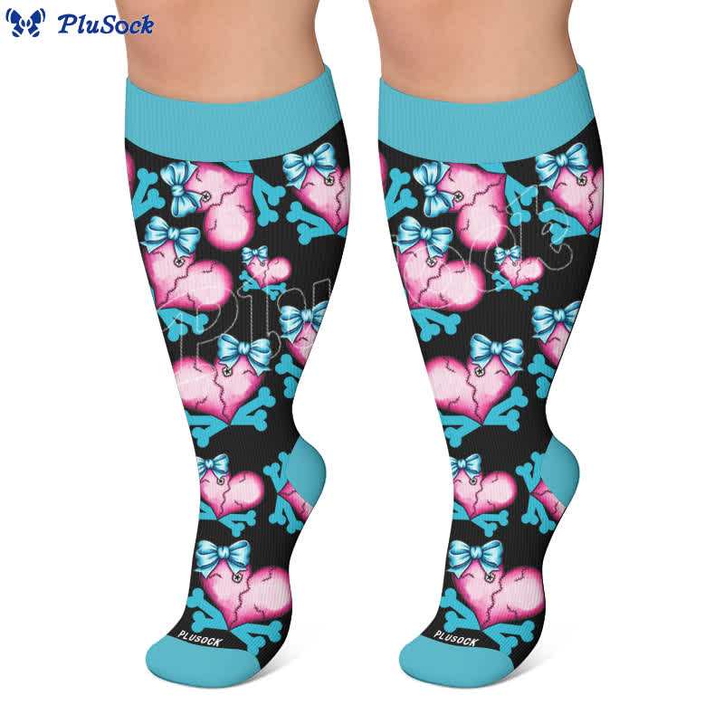 Plus Size Lace Up Skull Compression Socks - image 7