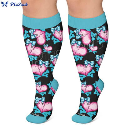 Plus Size Lace Up Skull Compression Socks - image 7