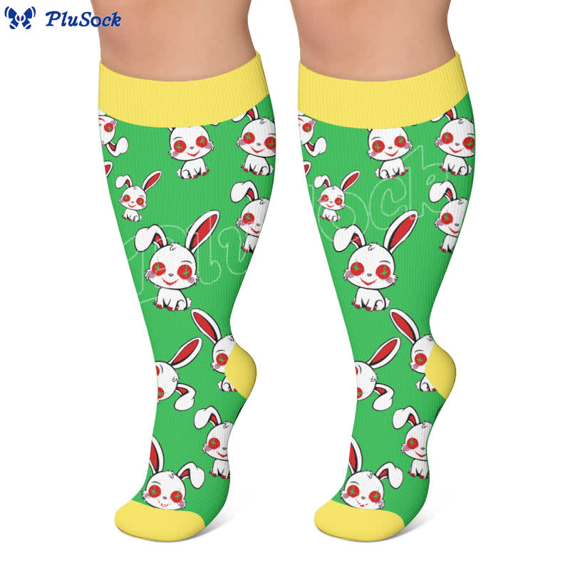 Plus Size Bunny Stripe Compression Socks - image 6