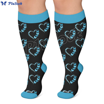 Plus Size Colorblock Heart Compression Socks - image 6