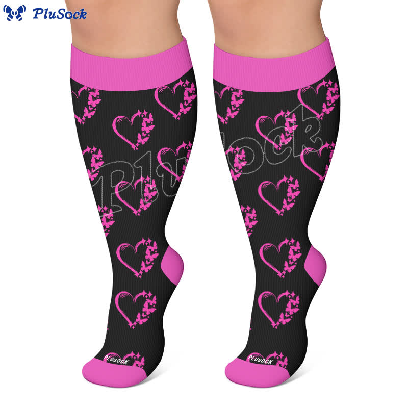 Plus Size Colorblock Heart Compression Socks - image 5