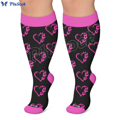 Plus Size Colorblock Heart Compression Socks - image 5