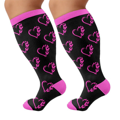 Plus Size Colorblock Heart Compression Socks - image 9