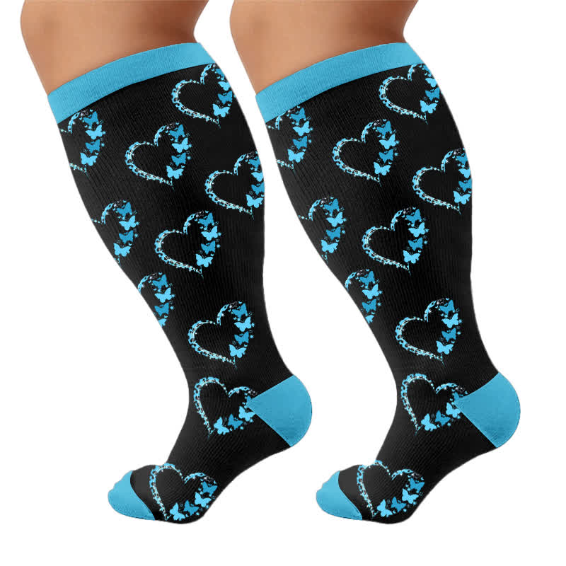 Plus Size Colorblock Heart Compression Socks - image 8